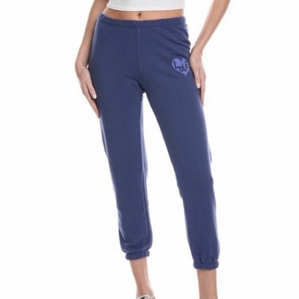 NWT Spiritual Gangster Sz S Indigo Blue Love Heart Luna Yoga Lounge Sweatpants